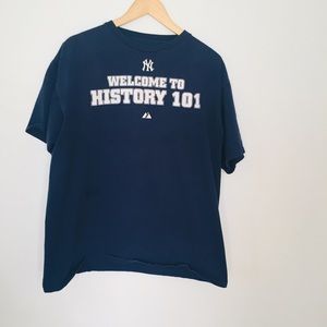 Majestic XL yankee history rings t- shirt